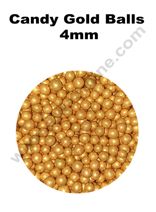 Cake Decor Balls Sugar Candy - Gold 4 mm