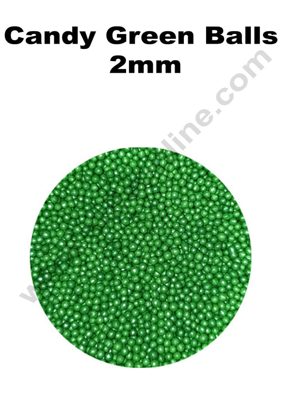 Cake Decor Balls Sugar Candy - Green 2 mm