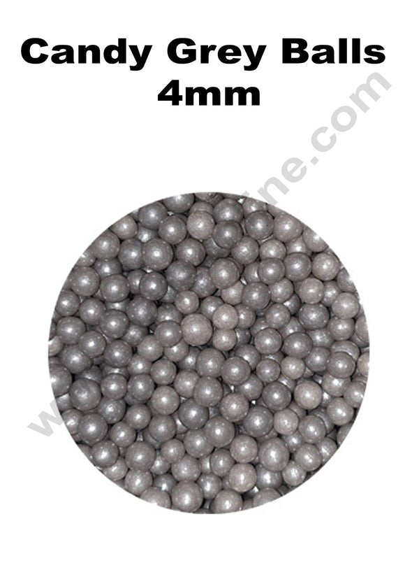 Cake Decor Balls Sugar Candy - Grey 4 mm