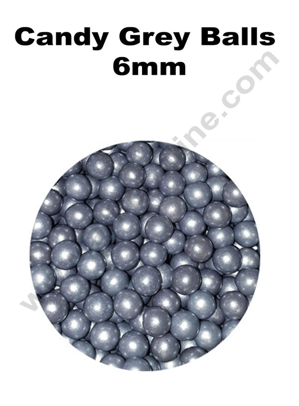 Cake Decor Balls Sugar Candy - Grey 6 mm