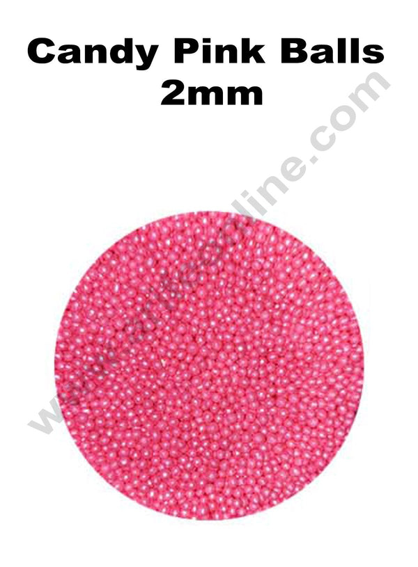 Cake Decor Balls Sugar Candy - Pink 2 mm