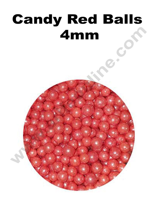 Cake Decor Balls Sugar Candy - Red 4 mm