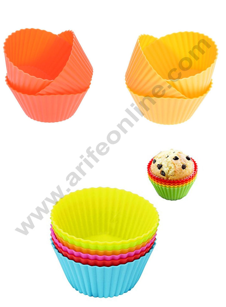 6 Pcs Silicone Muffin Moulds