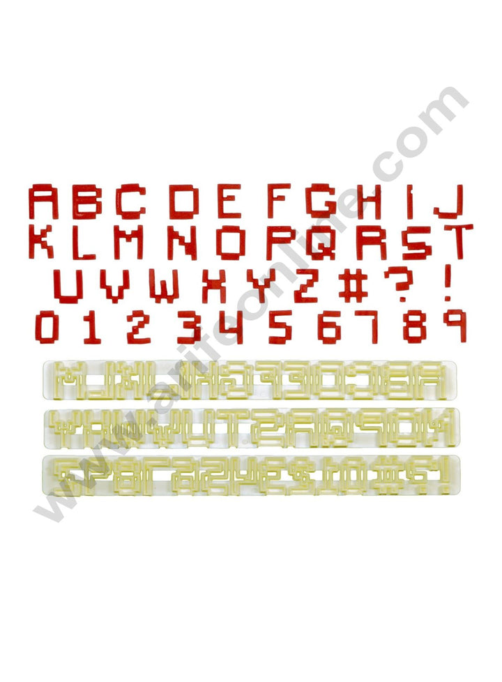 Pixel Alphabet and Number Set Theme Tappet Cutter