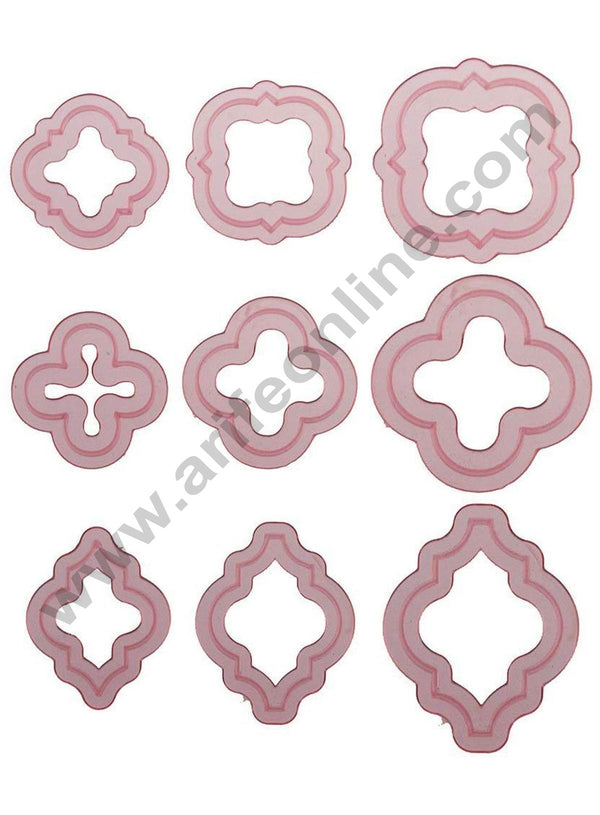 Cake Decor 9pcs Quatrefoil Element Cutter Set Cookie Cutter Plastic Fondant Cutter Gumpaste Cutter