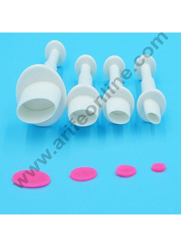 Cake Decor 4pcs Oval Shape Plunger Cutters Fondant Tool