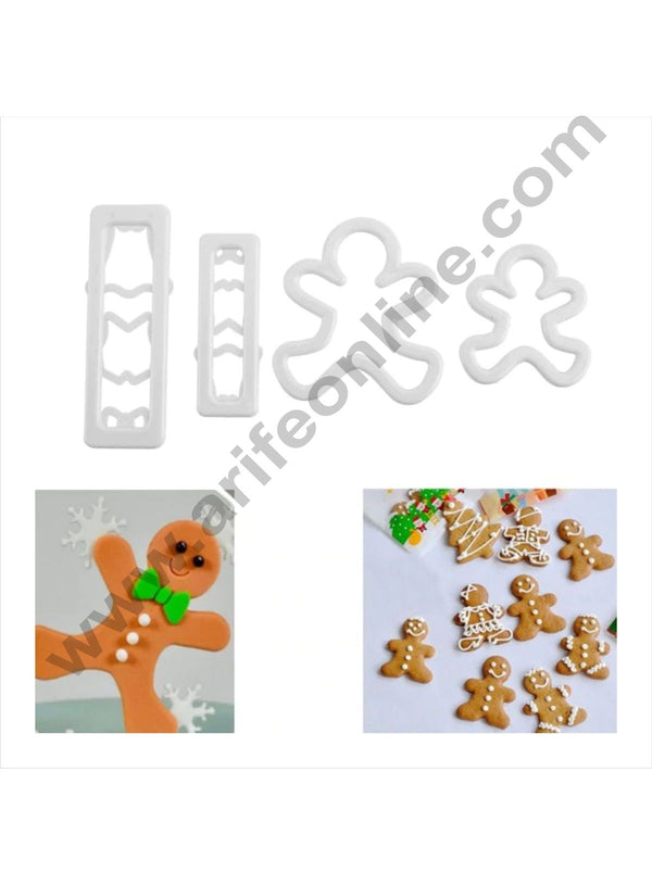 Cake Decor 4 Pc Ginger Bread Man Plastic Fondant Cutter Gumpaste Cutter