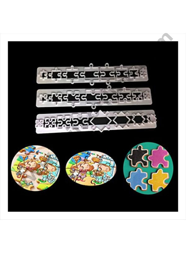 Cake Decor 3 Pc Puzzles Tappet Cutter Plastic Fondant Cutter Gumpaste Cutter