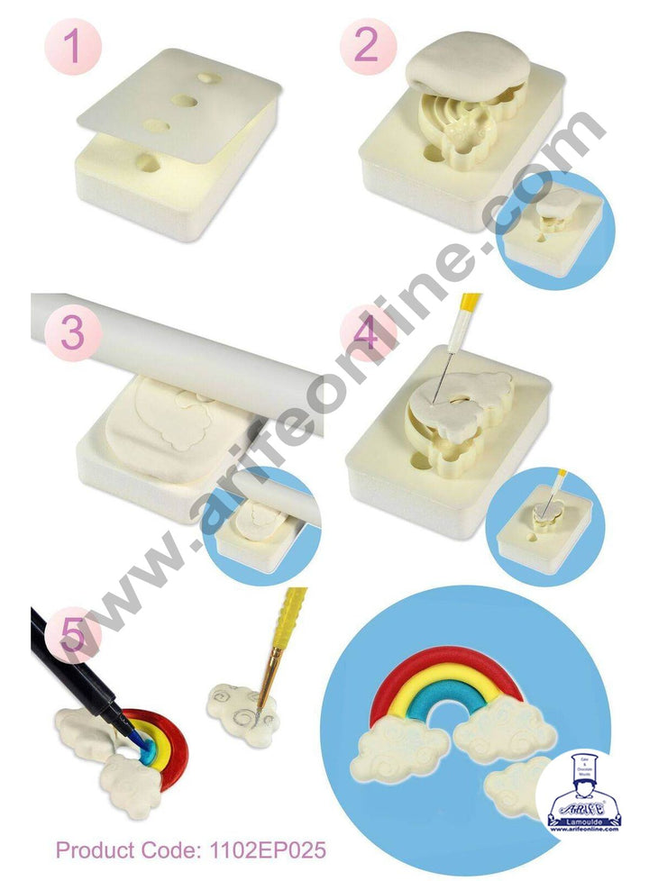 Cake Decor 2 Pieces Cloud And Rainbow Fondant Cutter Cake Decorating Tool