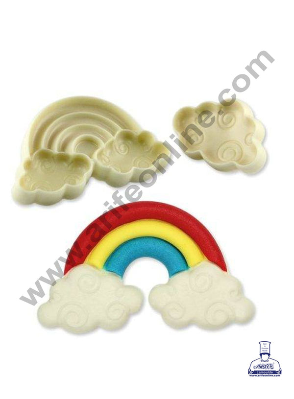Cake Decor 2 Pieces Cloud And Rainbow Fondant Cutter Cake Decorating Tool