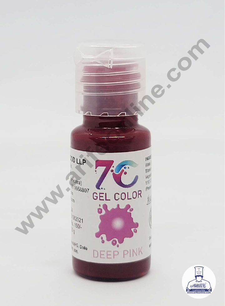 7C Edible Gel Color Food Colouring for Icing, Cakes Decor, Baking, Fondant Colours - Deep Pink