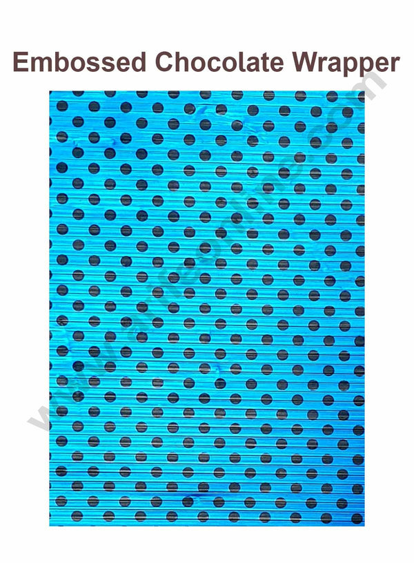 Cake Decor Chocolate Wrappering Foil, Embossed Chocolate Wrapper, 200 Sheets - 10in x 7in - Dotted Blue Black
