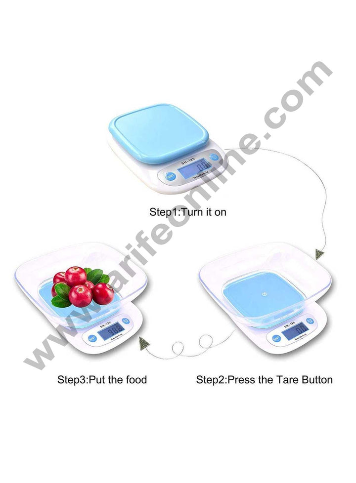 Electronic Digital 5 Kg LCD Kitchen SH-125 With Bowl Scale Machine (3)1