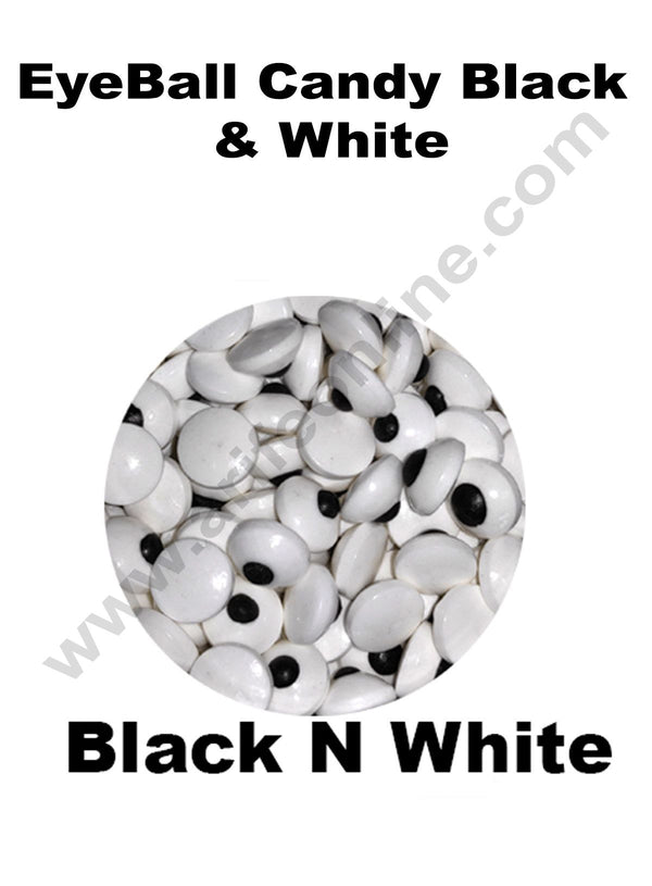 Cake Decor Sugar Candy - Eyeballs Candy Black and White