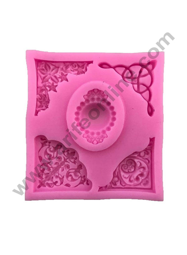 Cake Deco  Frame with Mirror  Desing Fondant Marzipan Mould