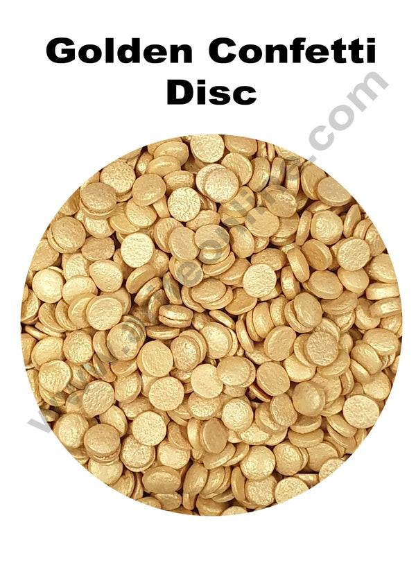 Cake Decor Sugar Candy - Fancy Round Confetti Golden Color