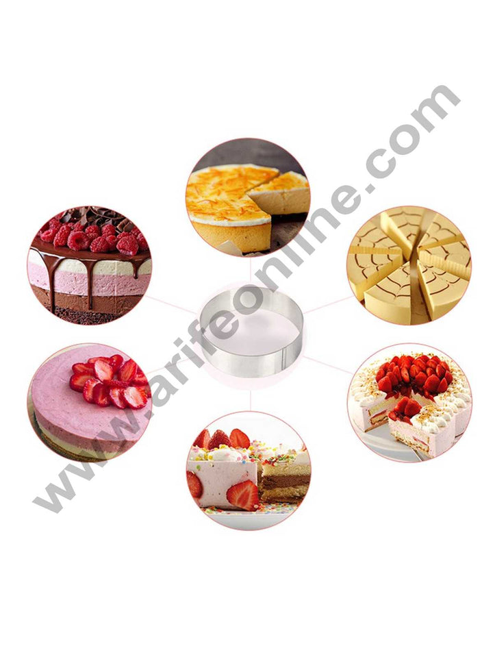 Cake Decor Round Cake Ring and Burger Ring Stainless Steel Heavy Ring (4 inch Diameter X 2 inch Height )