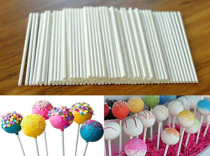50pcs 6-Inch Clear Acrylic Lollipop Sticks For Cake Pops