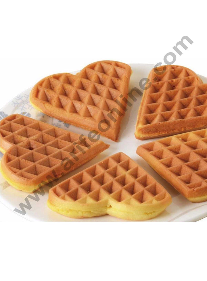 Cake Decor Waffle Maker Gas Heat Heart Shape Waffle Non-Stick Cake Baking Tray Hollow Design