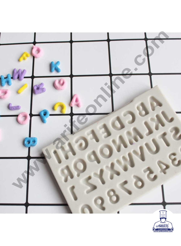 Cake Decor Silicone 36 Cavity Upper Case Alphabet and Number Fondant Marzipan Mould