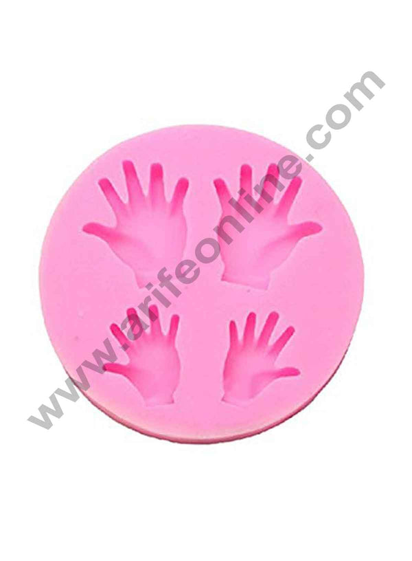 Cake Decor Silicon 4 Cavity Big &amp; Small Hands Silicone Fondant Mould Marzipan Mould