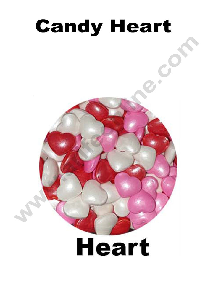 Cake Decor Sugar Candy - Candy Heart Red Pink White