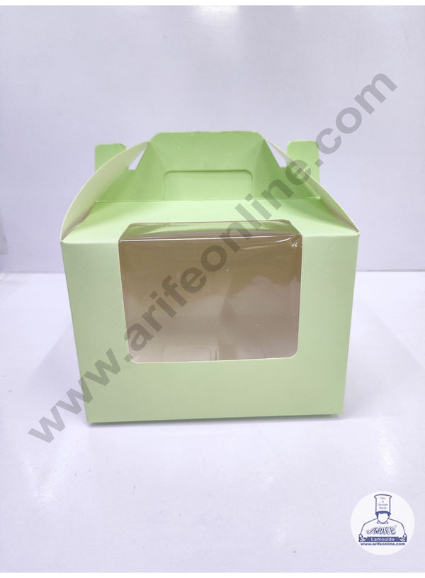 Cake Decor Small Cake Box Cupcake Box Green Paper Boxes - 6 x 6 x 4 inch (10 Pieces)