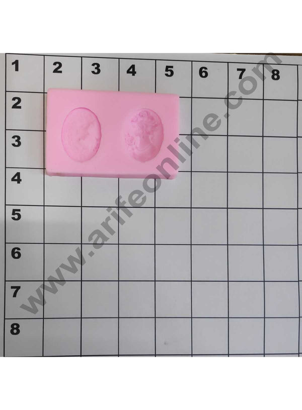 Cake Decor Silicon 2 Cavity Lady Face Design Silicone Fondant Mould Marzipan Mould