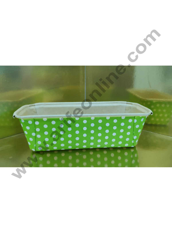 Novacart Bake &amp; Serve Paper Baking Mould By Cake Decor - Brown Coat Polka Dot Plum Cake Mould Green 10 Pcs