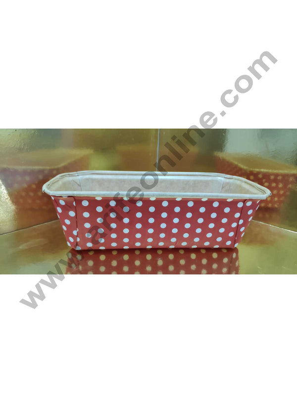 Novacart Bake &amp; Serve Paper Baking Mould By Cake Decor - Brown Coat Polka Dot Plum Cake Mould Red 10 Pcs