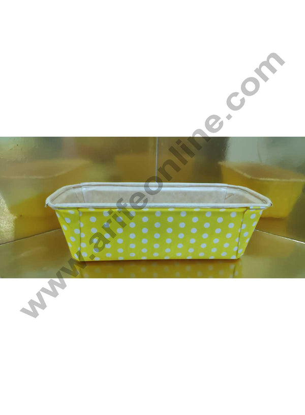 Novacart Bake &amp; Serve Paper Baking Mould By Cake Decor - Brown Coat Polka Dot Plum Cake Mould Yellow 10 Pcs