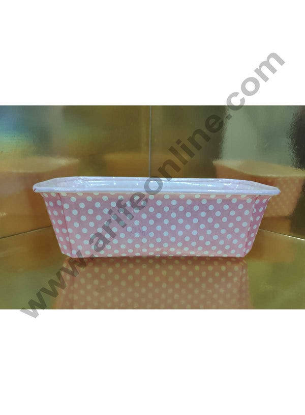 Novacart Bake &amp; Serve Paper Baking Mould By Cake Decor - Polka Dot Plum Cake Mould Light Pink 10 Pcs