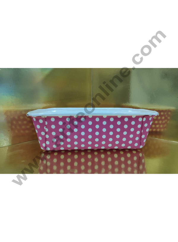 Novacart Bake &amp; Serve Paper Baking Mould By Cake Decor - Polka Dot Plum Cake Mould Magenta 10 Pcs