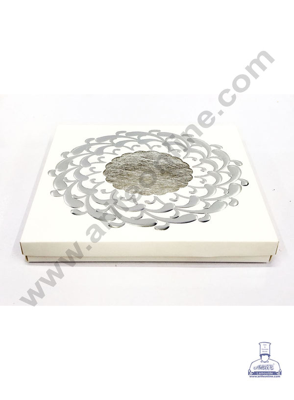 Cake Decor 20 Cavity Chocolate Boxes Set Of 10 Pieces - Silver (SBBX-148)