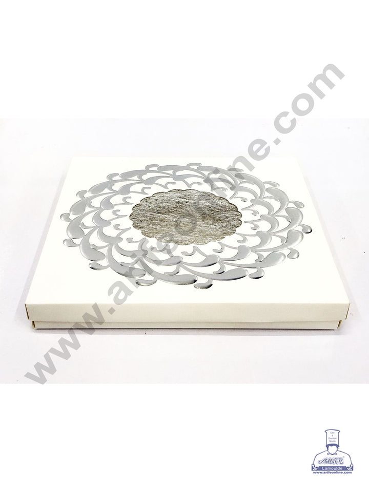Cake Decor 20 Cavity Chocolate Boxes Set Of 10 Pieces - Silver (SBBX-148)