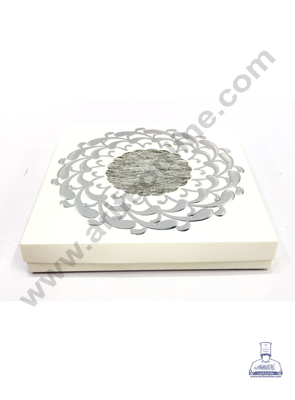 Cake Decor 16 Cavity Chocolate Boxes Set of 10 Pieces - Silver (SBBX-147)