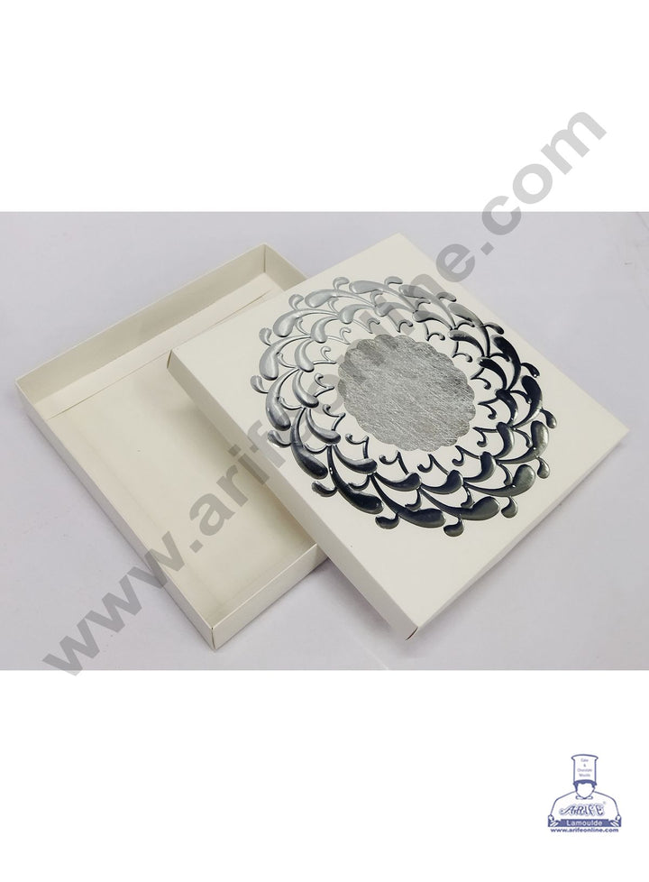 Cake Decor 16 Cavity Chocolate Boxes Set of 10 Pieces - Silver (SBBX-147)