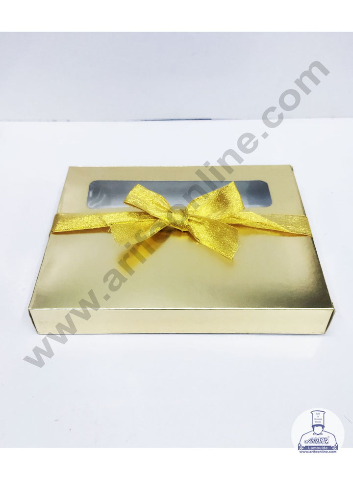 Cake Decor 20 Cavity Chocolate Boxes With Half Window Set Of 10 Pieces - Golden (SBEB-043)