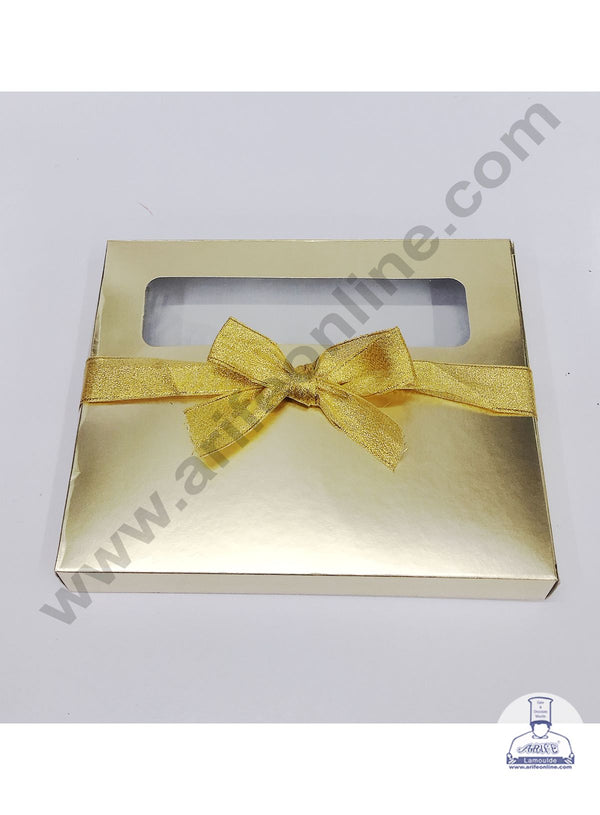 Cake Decor 20 Cavity Chocolate Boxes With Half Window Set Of 10 Pieces - Golden (SBEB-043)