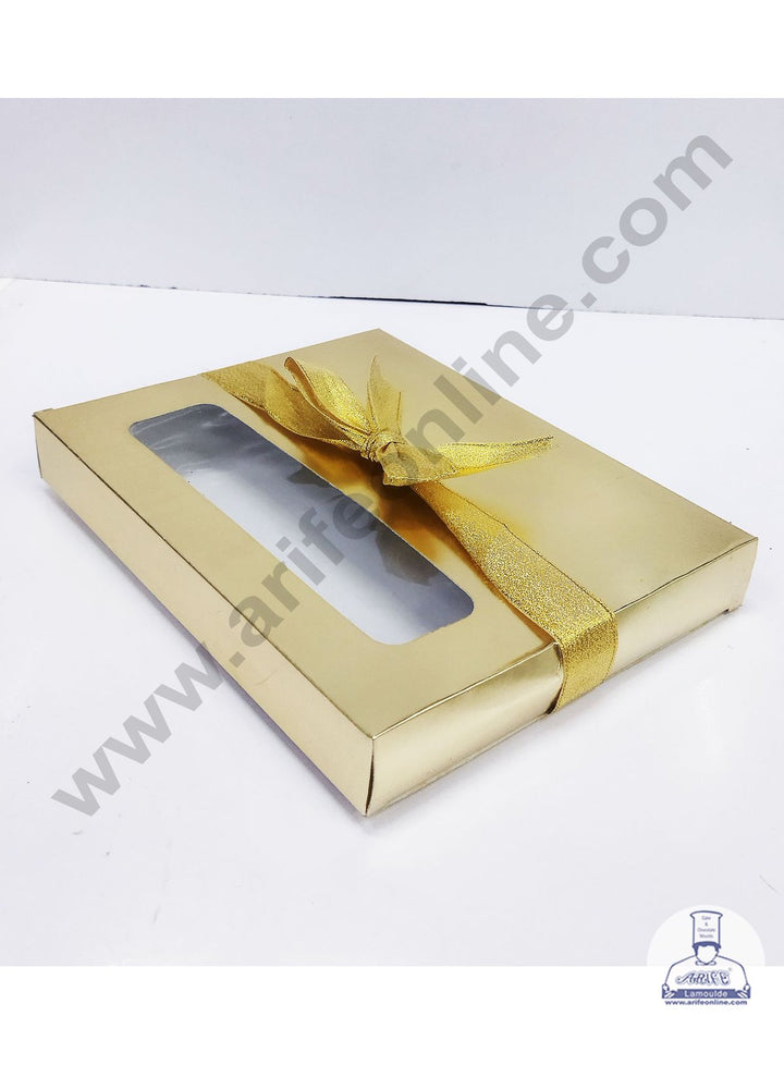 Cake Decor 20 Cavity Chocolate Boxes With Half Window Set Of 10 Pieces - Golden (SBEB-043)