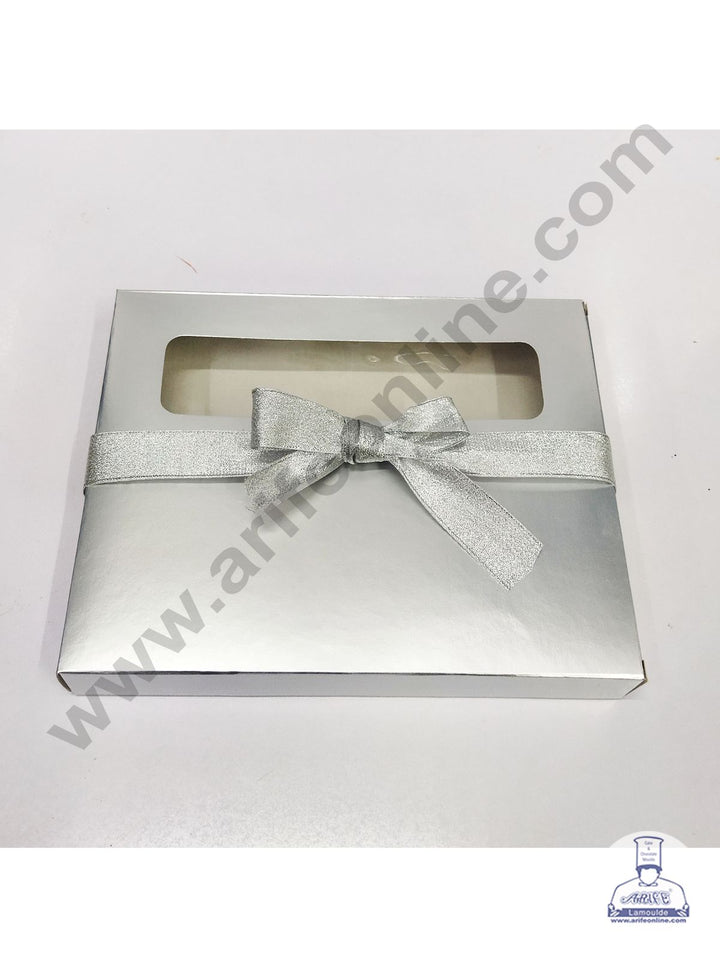 Cake Decor 20 Cavity Chocolate Boxes With Half Window Set Of 10 Pieces - Silver (SBEB-043)