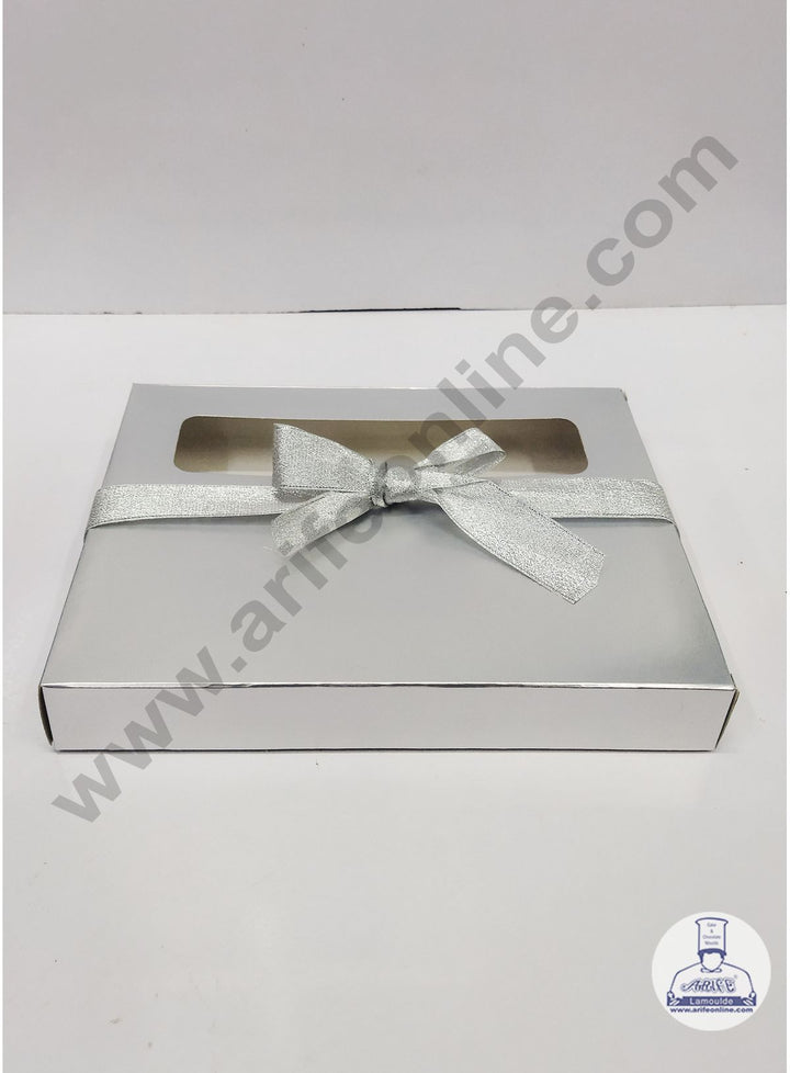 Cake Decor 20 Cavity Chocolate Boxes With Half Window Set Of 10 Pieces - Silver (SBEB-043)