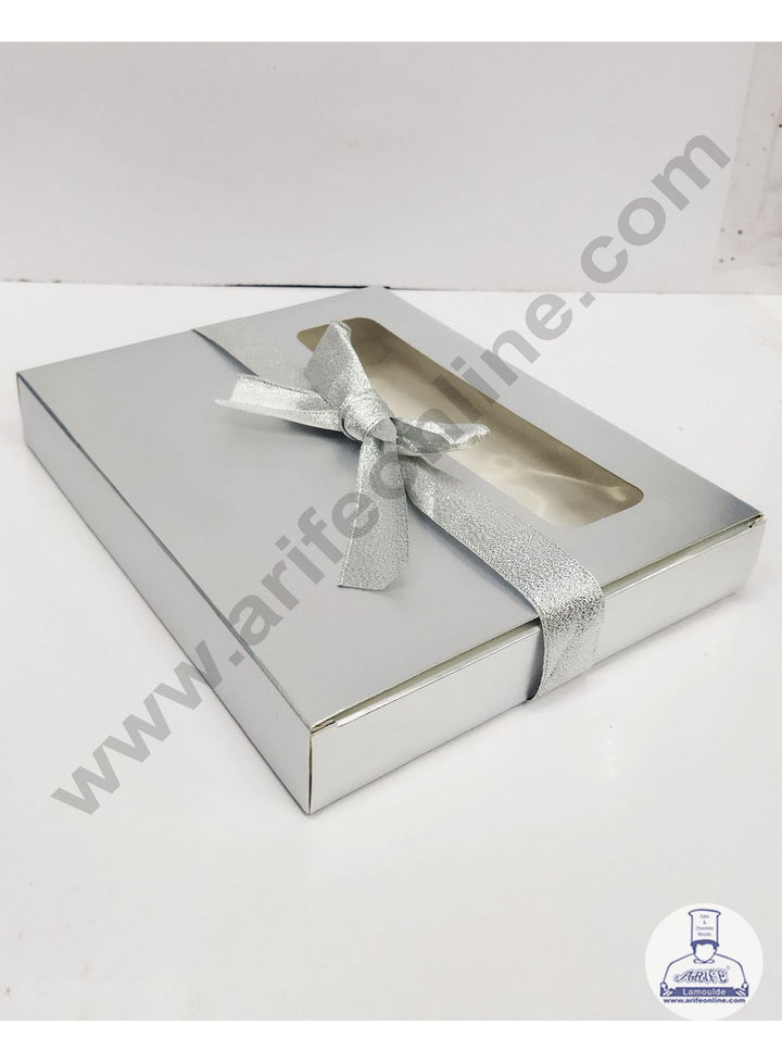 Cake Decor 20 Cavity Chocolate Boxes With Half Window Set Of 10 Pieces - Silver (SBEB-043)