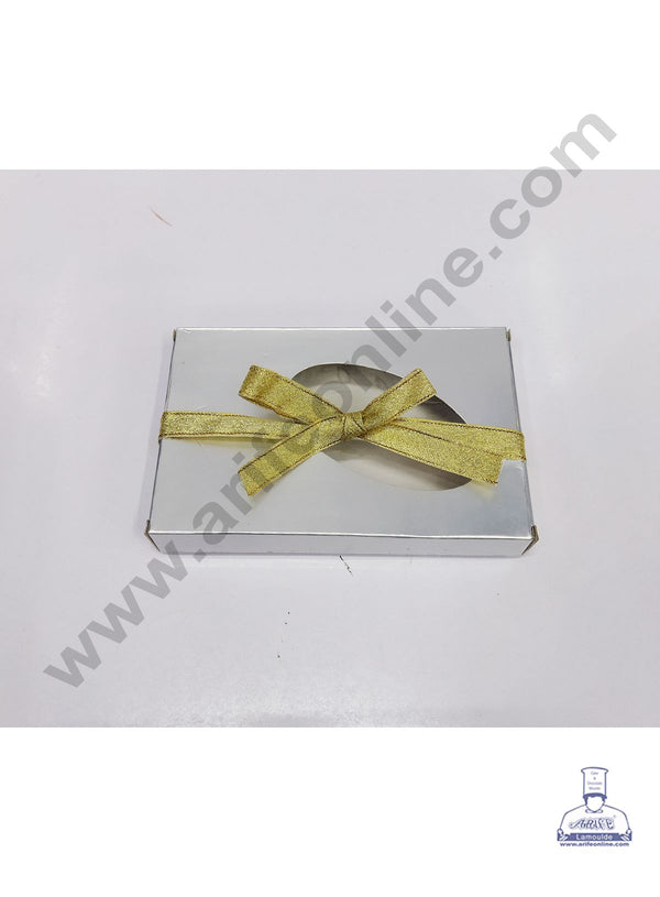 Cake Decor 6 Cavity Chocolate Boxes With Oval Window Set Of 10 Pieces - Silver (SBEB-022)