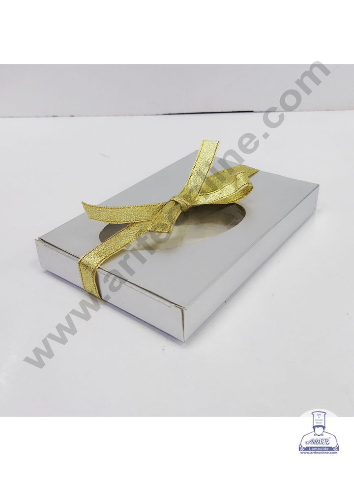 Cake Decor 6 Cavity Chocolate Boxes With Oval Window Set Of 10 Pieces - Silver (SBEB-022)