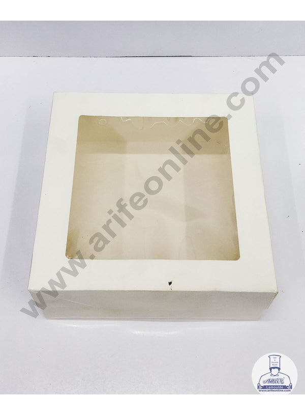 Cake Decor Half Kg Cake Box Cupcake Box With Window - 9 x 9 x 4 inch (10 Pieces) : SBBX-E009