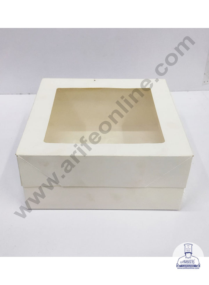 Cake Decor Half Kg Cake Box Cupcake Box With Window - 9 x 9 x 4 inch (10 Pieces) : SBBX-E009
