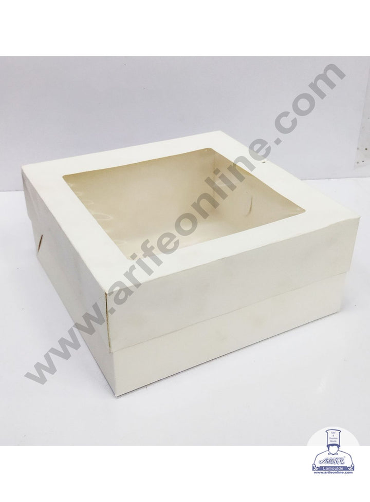 Cake Decor Half Kg Cake Box Cupcake Box With Window - 9 x 9 x 4 inch (10 Pieces) : SBBX-E009