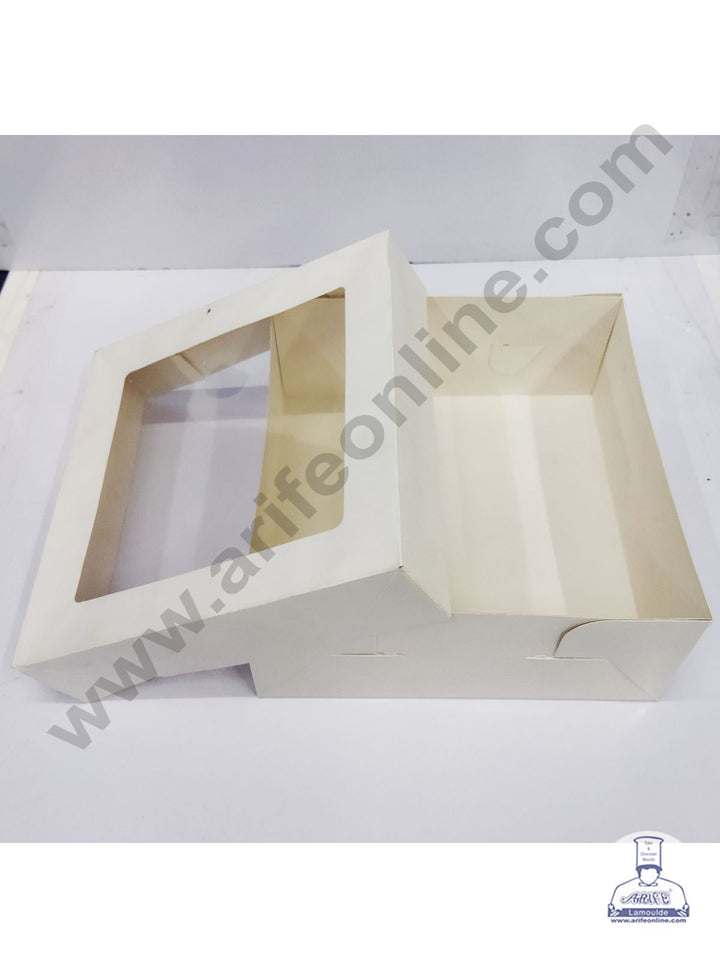 Cake Decor Half Kg Cake Box Cupcake Box With Window - 9 x 9 x 4 inch (10 Pieces) : SBBX-E009