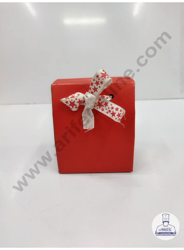 Cake Decor Fancy Chocolate Box With Ribbon Set Of 10 Pieces - Red
